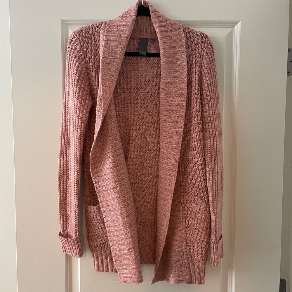 Cozy pink cardigan